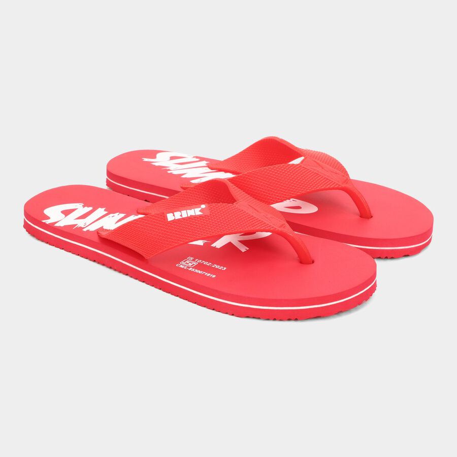 Men's Slippers, Red, large