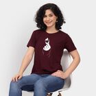 Ladies' Round Neck T-Shirt, Wine, small image number null