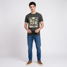 Men's Olive Green Round Neck Regular T-Shirt, हल्का हरा, small