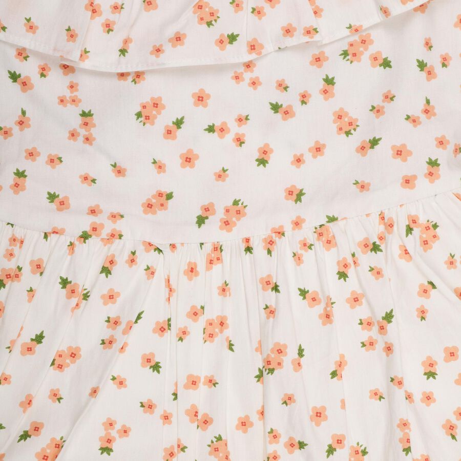 Girls' 100% Cotton Frock , ऑफ व्हाइट, large image number null