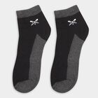 Men's Black and Gray Ankle-Length Cotton Blend Socks, Black, small image number null