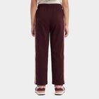 Girls Wine Straight Fit Side Striped Drawstring Winter Pyjama, Wine, small