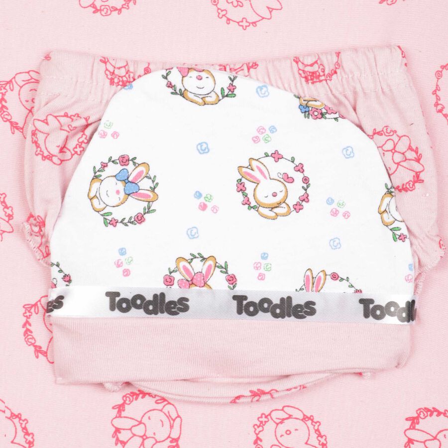 Infants Printed Cotton Baby Gift Set, Pink, large image number null