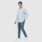 Men's Light Blue Cotton Spread Collar Regular Fit Shirt, हल्का नीला, small