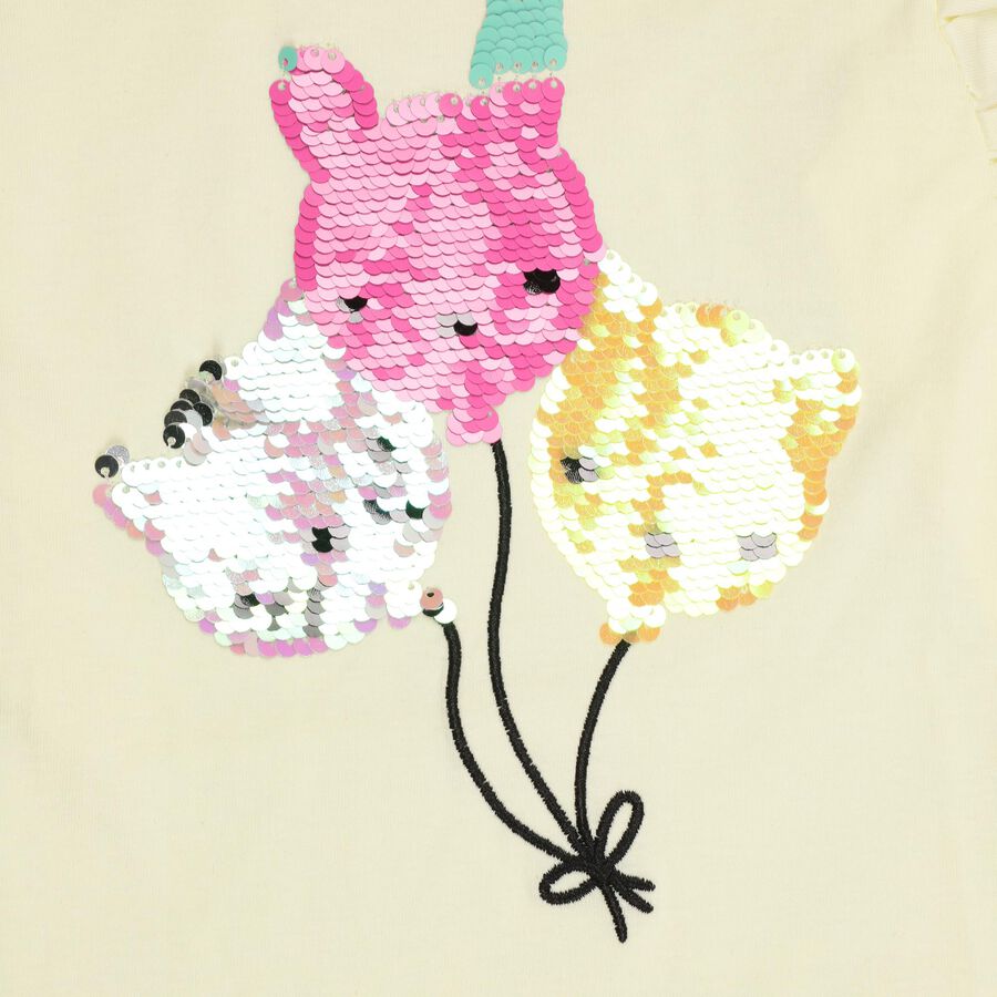 Girls' 100% Cotton T-Shirt, पीला, large image number null