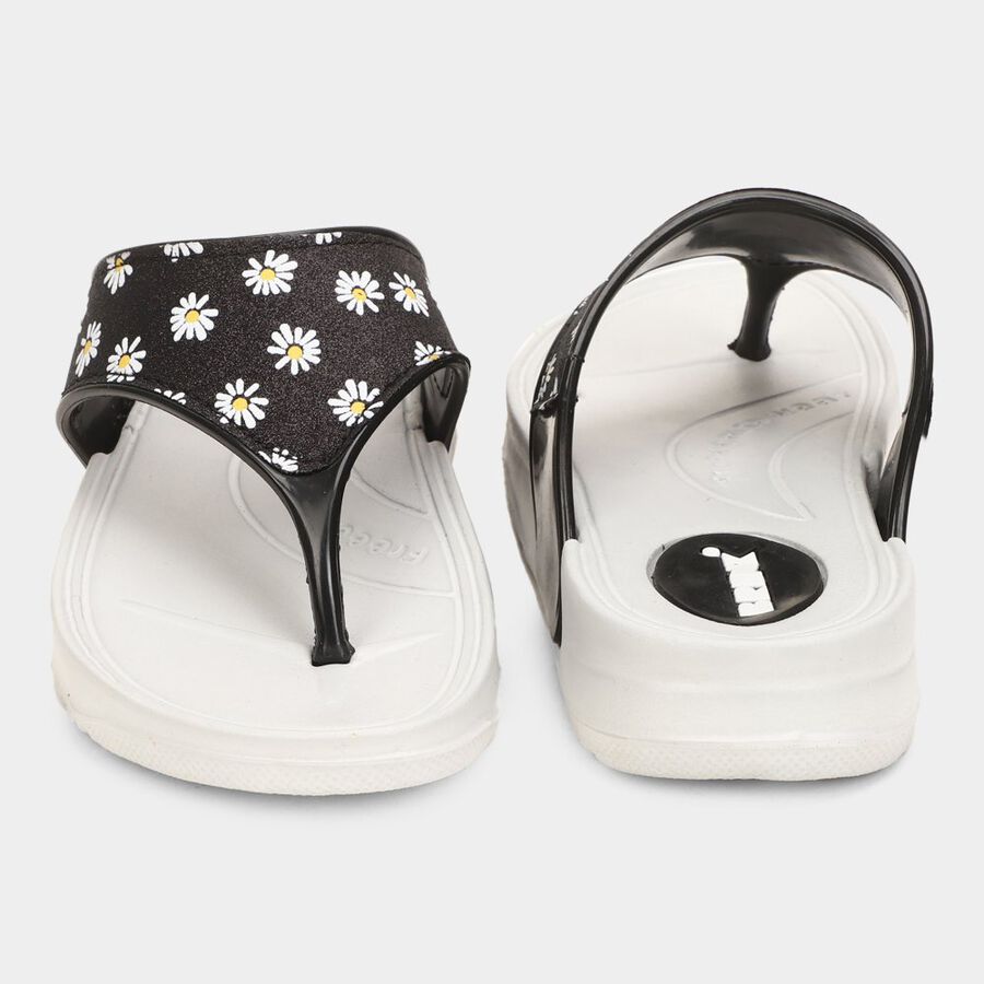 Womens Moulded Sliders, काला, large image number null