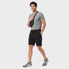 Men's Black Regular Fit Cargo Bermuda Shorts, Black, small