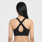 Women's Black Athleisure Sports Bra, Black, small