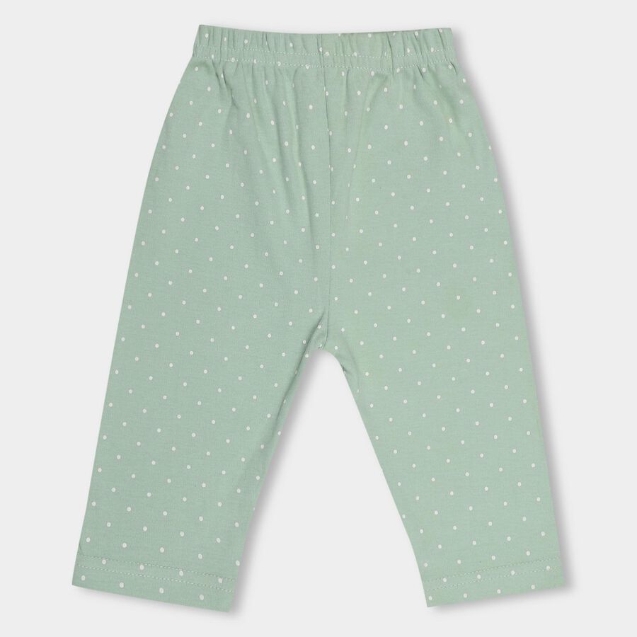 Infants' Light Sage Green And White Regular Fit Elasticated Pyjama, Light Green, large image number null