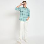 Men's 100% Cotton Casual Shirt, एक्वा, small image number null