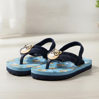 Kids Navy Blue Back Strap Flip-Flops
