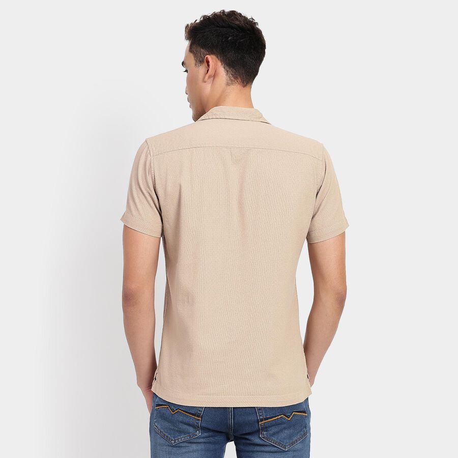 Men's 100% Cotton Casual Shirt, Beige, large image number null