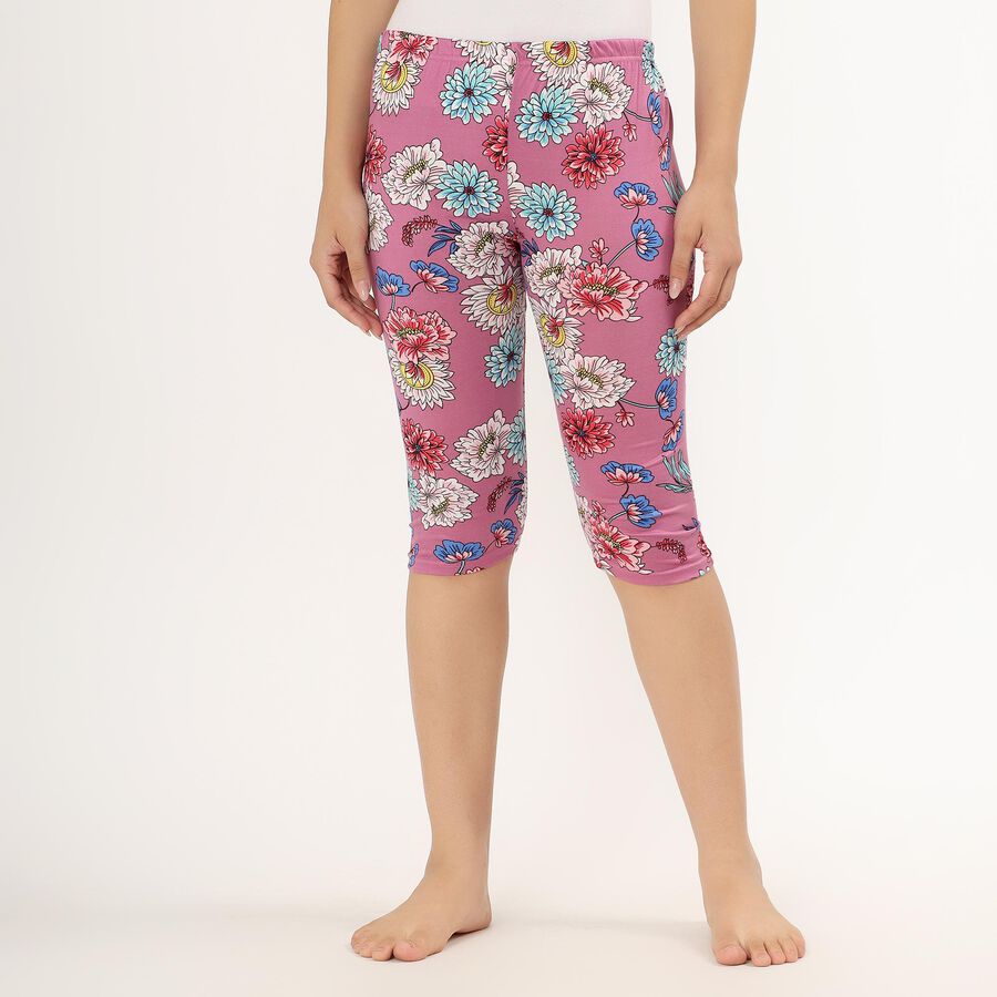 Ladies' Flared Capri , Pink, large