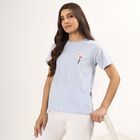 Ladies' 100% Cotton Round Neck T-Shirt , Light Blue, small image number null