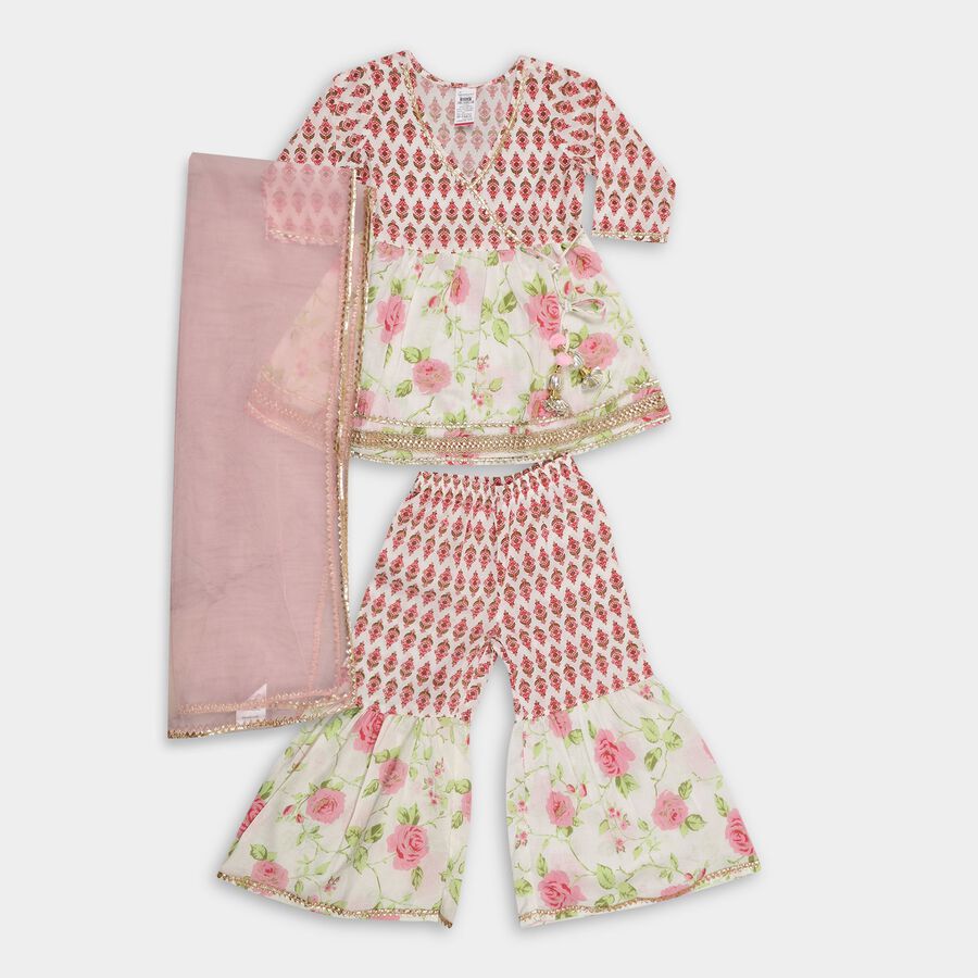 Girls' 100% Cotton Fusion Set , Off White, large image number null