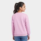 Girls' Lilac Crew Neck Graphic Print Sweatshirt, लाइलेक, small