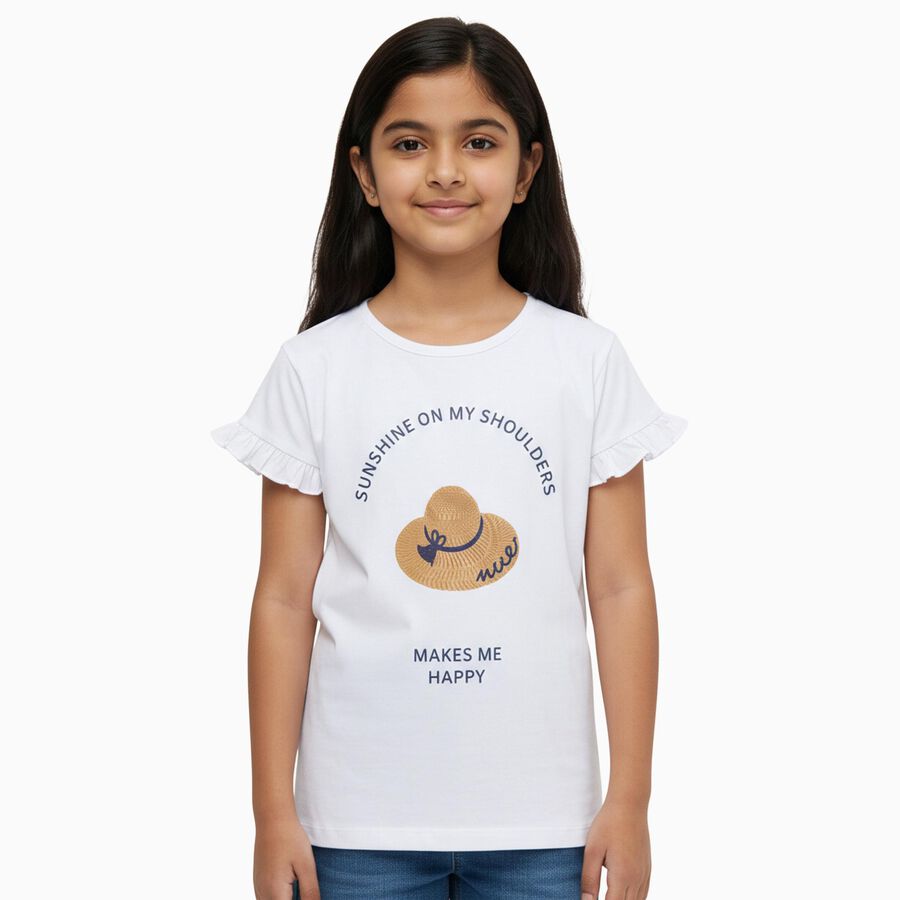 Girls' T-Shirt, White, large image number null