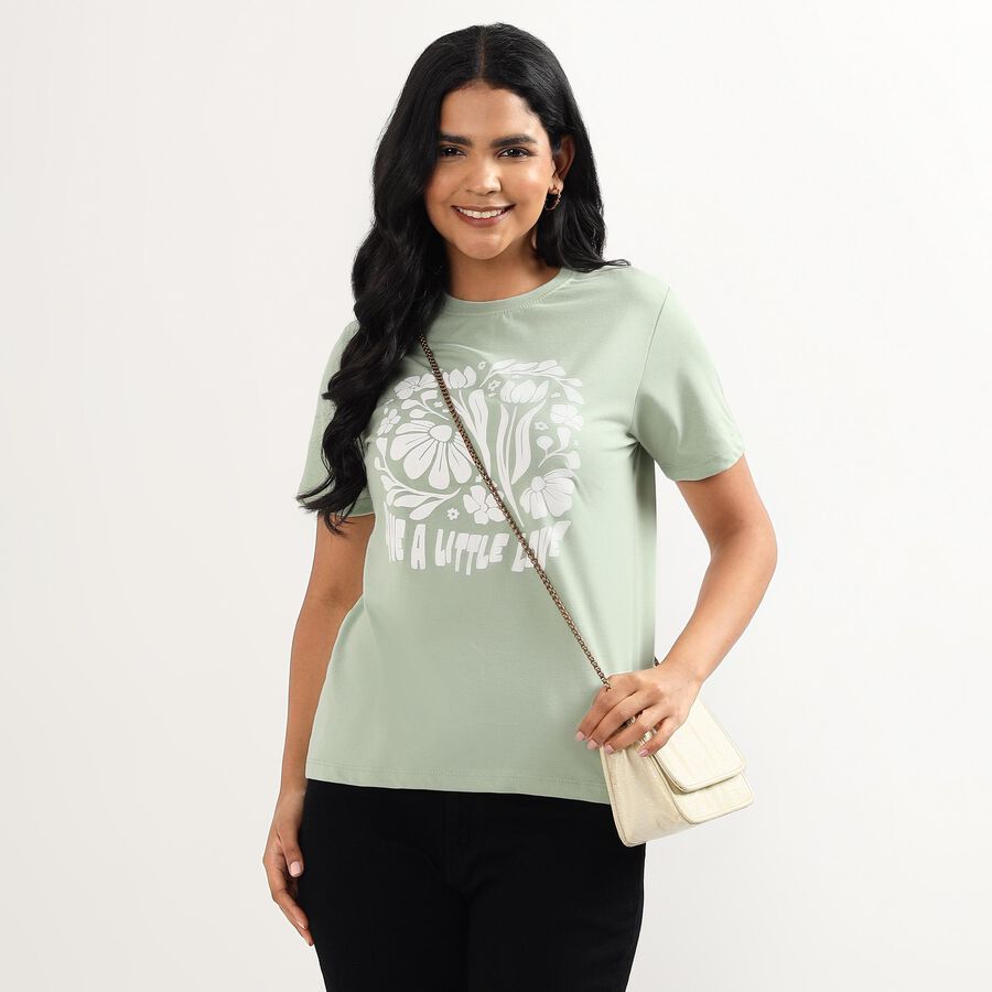 Ladies' Round Neck T-Shirt, Light Green, large image number null