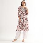 Ladies' 100% Cotton Kurta, Purple, small image number null