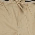 Boys' Khaki Cotton Regular Fit Trousers, खाकी, small