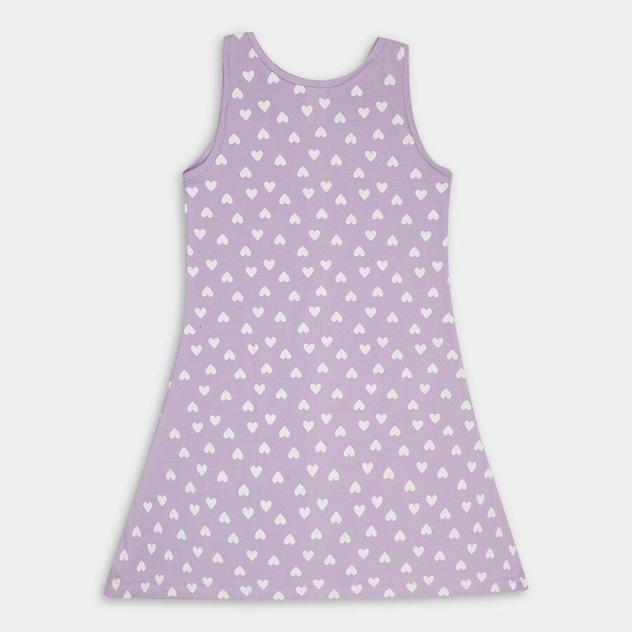 Girls' 100% Cotton Frock, लाइलेक, large image number null