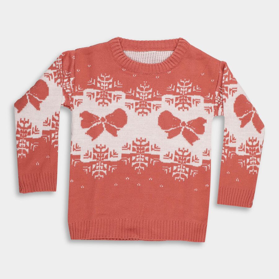 Girls' Pullover, Coral, large image number null