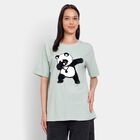 Ladies' 100% Cotton Round Neck T-Shirt, हल्का हरा, small image number null