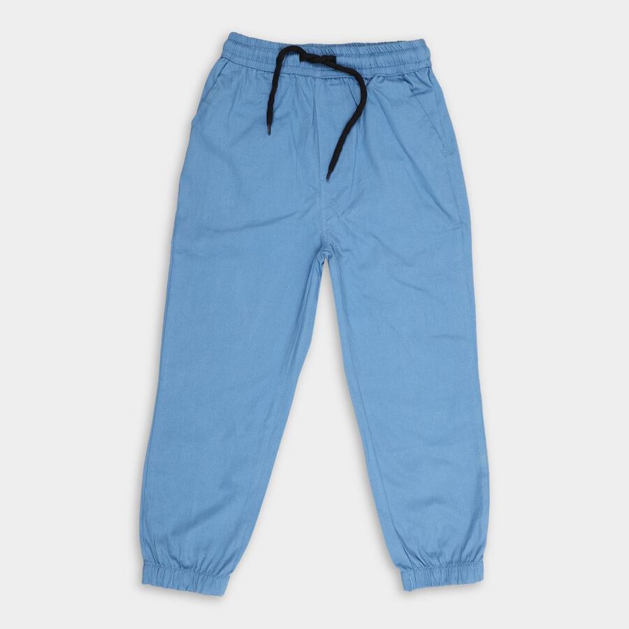 Boys' Cotton Trousers, मध्यम नीला, large image number null