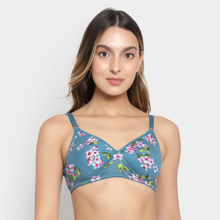 Single Jersey Padded Bra, Teal Blue, large image number null