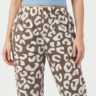 Women's Dark Grey Straight Fit Printed Lounge Pyjama, Dark Grey, small