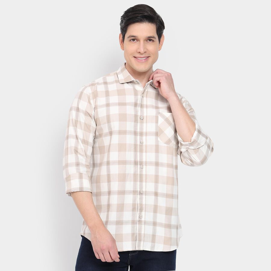 Men's 100% Cotton Casual Shirt, गहरा पीला, large