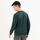 Men's Dark Green Crew Neck Casual Sweatshirt, Dark Green, small image number null