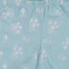 Girls' Light Blue Floral Elastic Waist Shorts, Light Blue, small