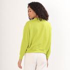 Women's Bright Lime Green Crew Neck Casual Sweatshirt, हल्का हरा, small image number null