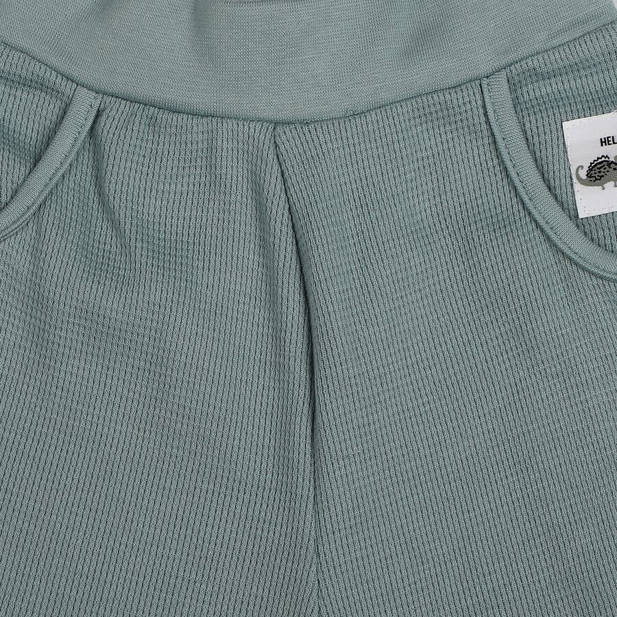 Infants Teal Jogger Waffle Knit Pyjama, टील ब्लू, large