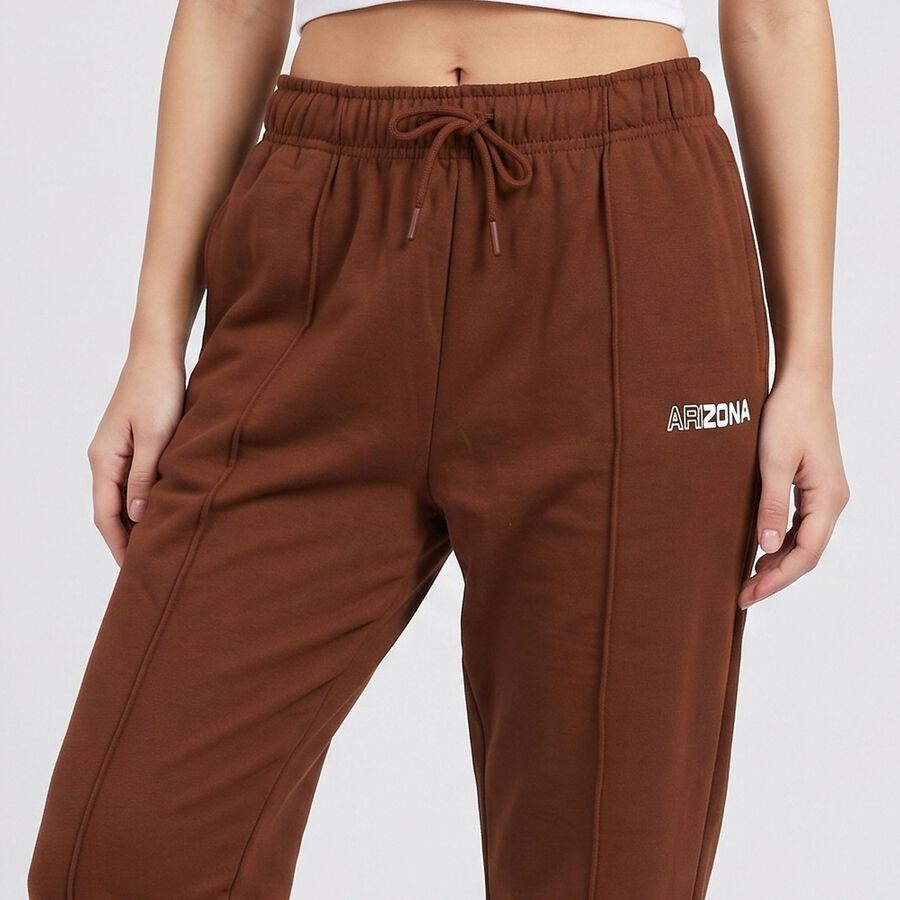 Men's Brown Jogger Fit Logo Print Pyjama, Brown, large