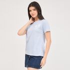 Women's Light Blue Round Neck Printed T-Shirt, हल्का नीला, small image number null