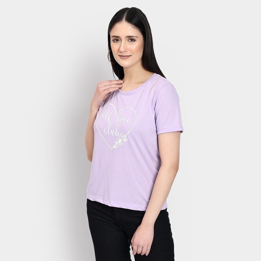 Ladies' Round Neck T-Shirt , Lilac, large