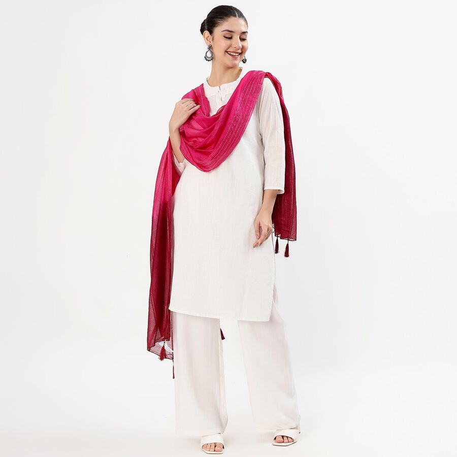 Ladies' Dupatta, रानी (फ्यूशिया), large image number null