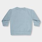 Infants Muted Baby Blue Crew Neck Casual Sweatshirt, टील ब्लू, small image number null
