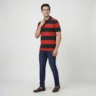 Men's Red Polo Neck Preppy T-Shirt, लाल, small