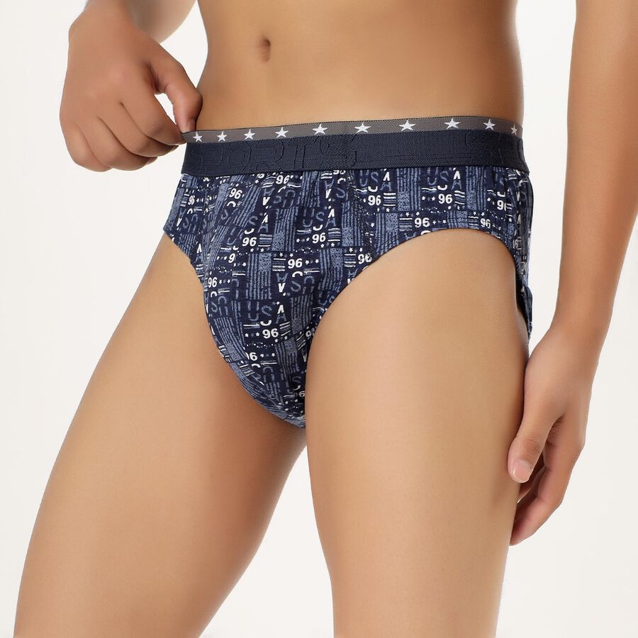 Men's 100% Cotton V-Cut Briefs, Navy Blue, large image number null