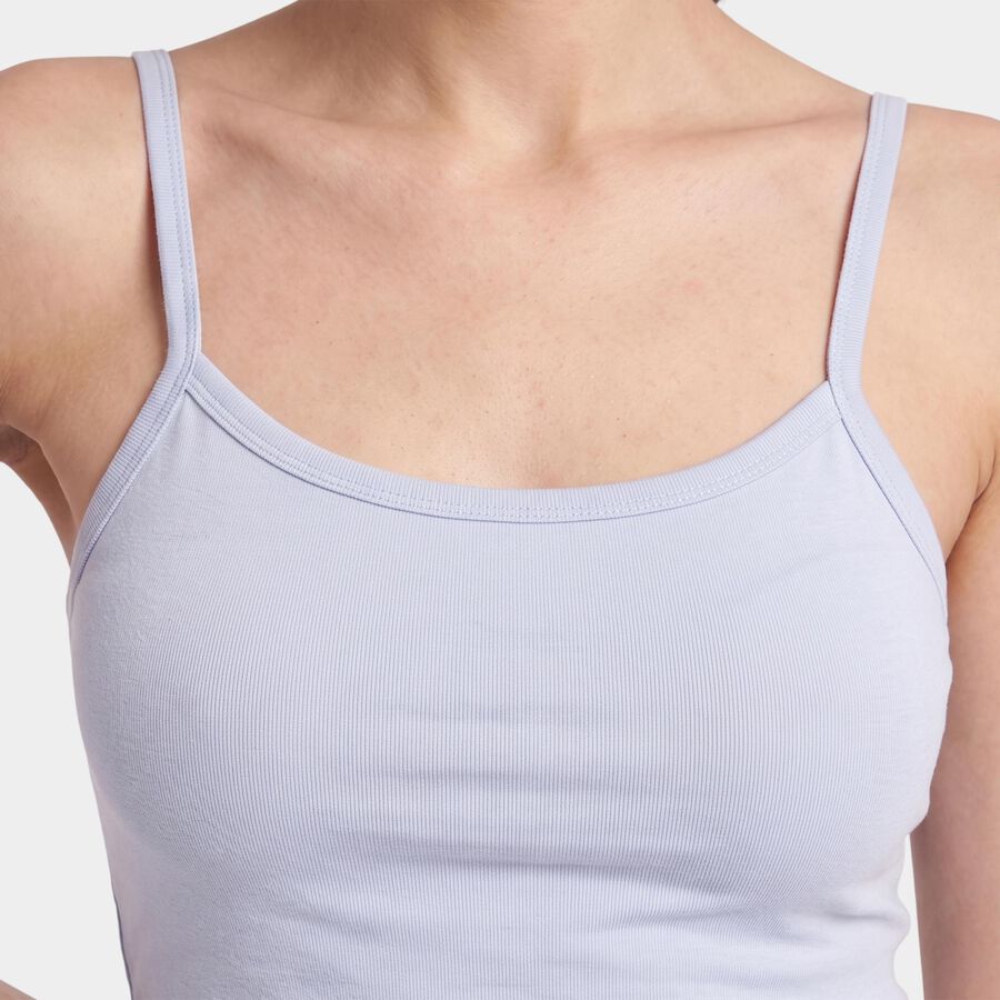 Women's Light Blue Scoop Neck Camisole Slip, हल्का नीला, large