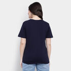 Cotton Solid Round Neck T-Shirt, Navy Blue, small image number null