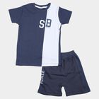 Boys' Knit Baba Suit, Navy Blue, small