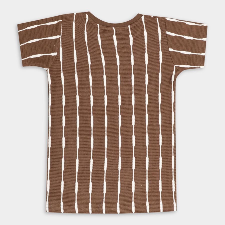 Boys' Half Sleeves T-Shirt, भूरा, large image number null