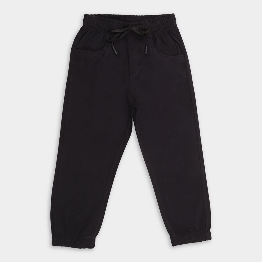 Boy's 100% Cotton Trousers, Black, large image number null