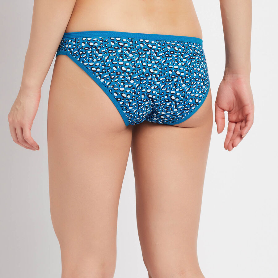 Printed Cotton Panty, Teal Blue, large image number null