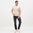 Men's Dark Charcoal Black Slim Fit Tapered Jeans, Dark Blue, small