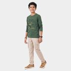 Boys Green Crew Neck Regular T-Shirt, Dark Green, small